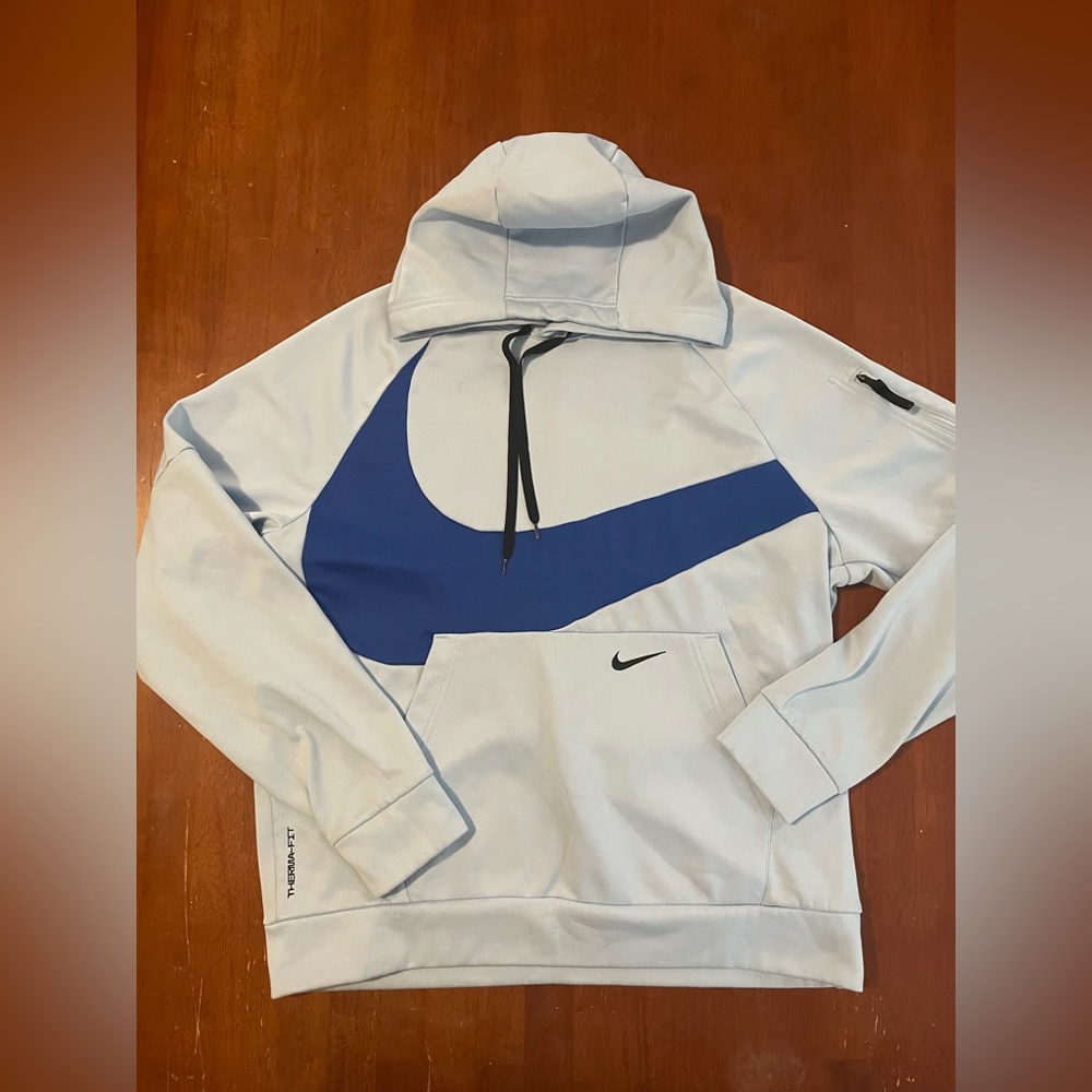 Nike Therma-FIT Oversized Hoodie - Baby Blue with Blue Swoosh - Size Large -
